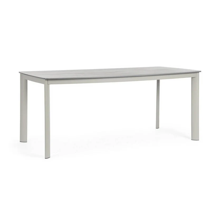 Tavolo da Pranzo da Esterno in Alluminio e Pietra Sinterizzata 180x90 cm - ALCORA