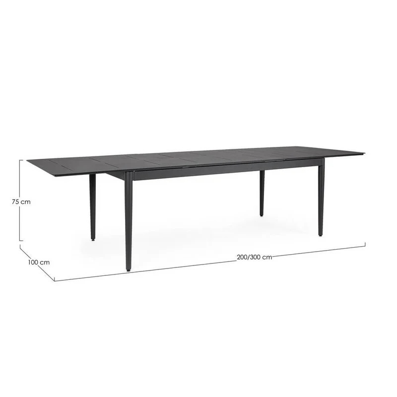 Tavolo da Giardino Allungabile in Alluminio 200-300x100 cm - ZANDOR