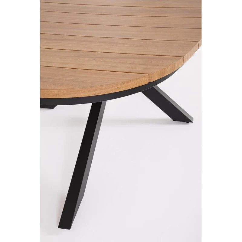 Tavolo da giardino ovale in alluminio effetto legno 218x115 cm - VELISSA