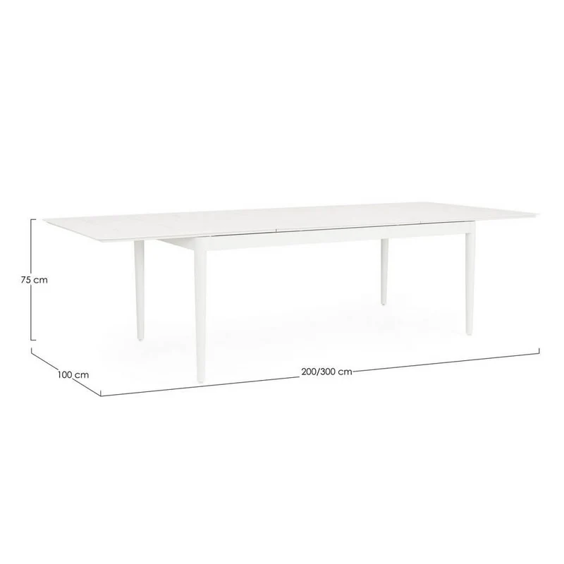 Tavolo da Giardino Allungabile in Alluminio 200-300x100 cm - RAVINA