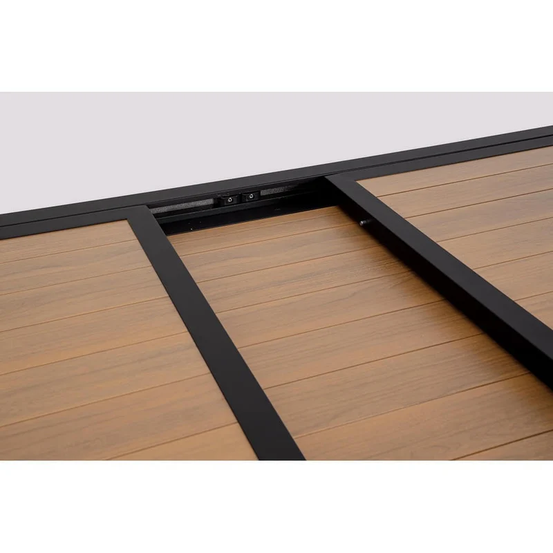 Tavolo da Giardino Allungabile in Alluminio Effetto Legno - HALVORN