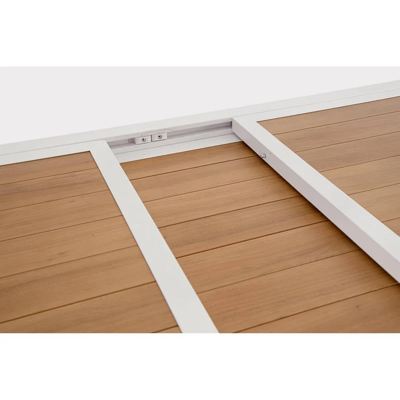 Tavolo da Giardino Allungabile in Alluminio Effetto Legno - HALVORN