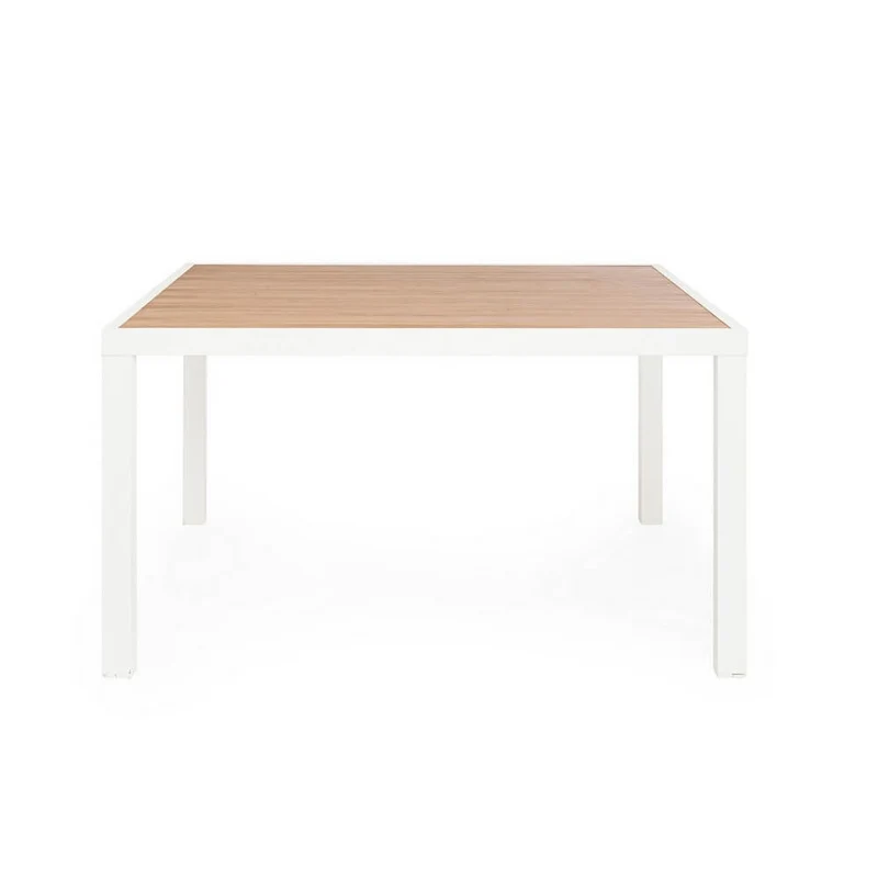 Tavolo da Giardino Quadrato in Alluminio Effetto Legno 136x136 - HALVORN