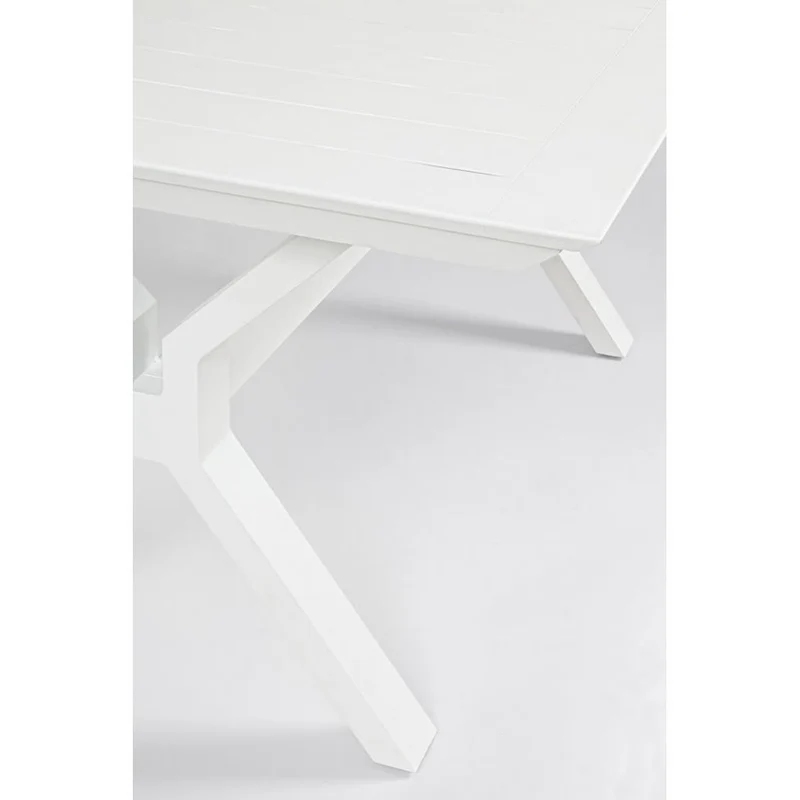 Tavolo da giardino allungabile in alluminio bianco 180-240x100 cm - CALYTHOR