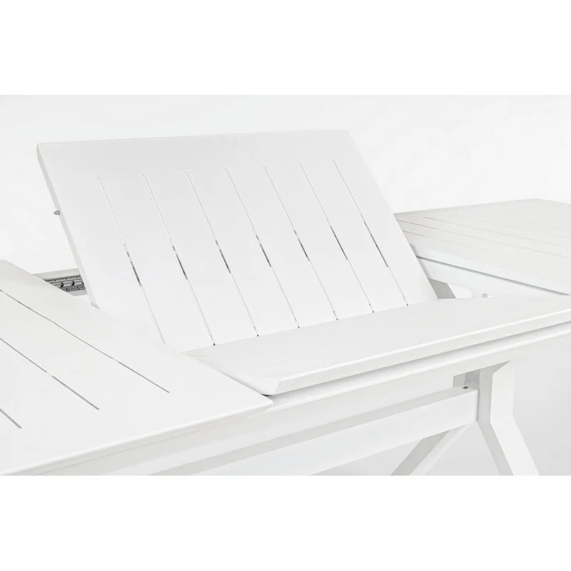 Tavolo da giardino allungabile in alluminio bianco 180-240x100 cm - CALYTHOR
