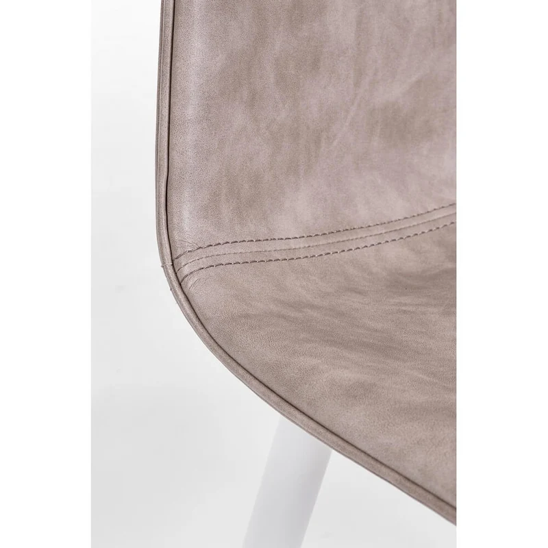 Set di 2 Sedie da Pranzo in Similpelle con Gambe in Acciaio Beige - NATALIA