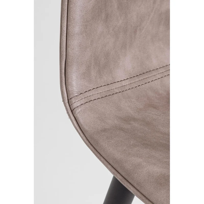 Set di 2 Sedie da Pranzo in Similpelle con Gambe in Acciaio Beige - NATALIA