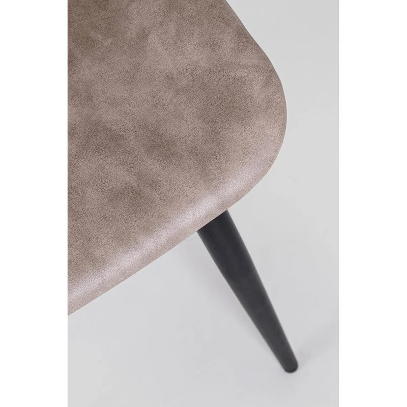 Set di 2 Sedie da Pranzo in Similpelle con Gambe in Acciaio Beige - NATALIA