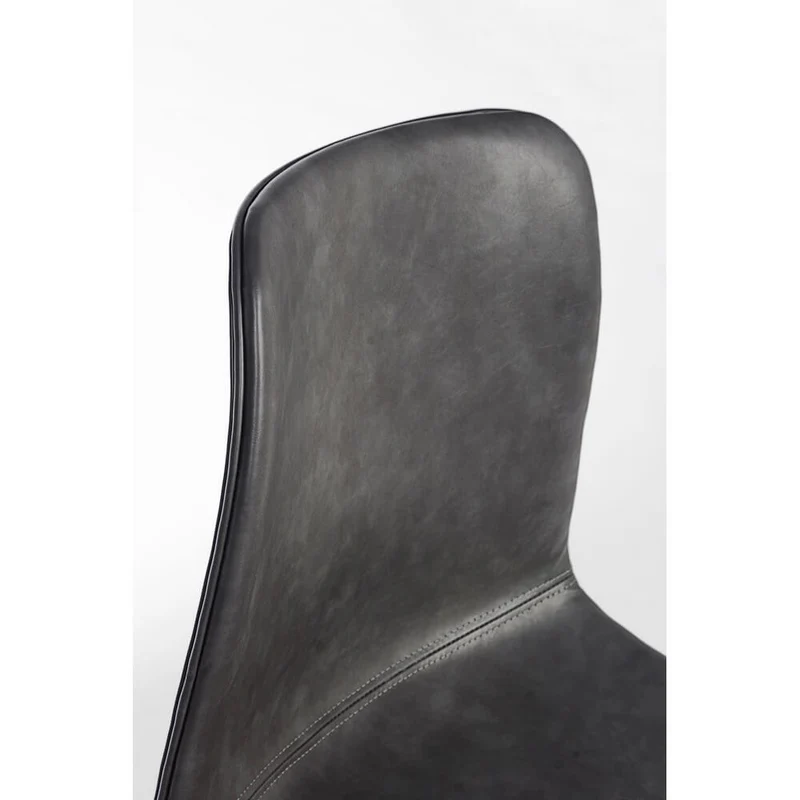 Set di 2 Sedie da Pranzo in Similpelle con Gambe in Acciaio Antracite e Cuoio - NATALIA