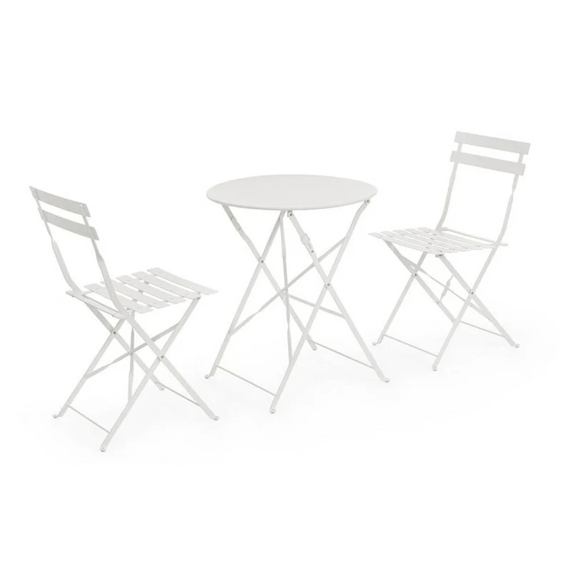 Set da 3 Posti Bistrot Pieghevole in Acciaio per Esterno - ORLIX