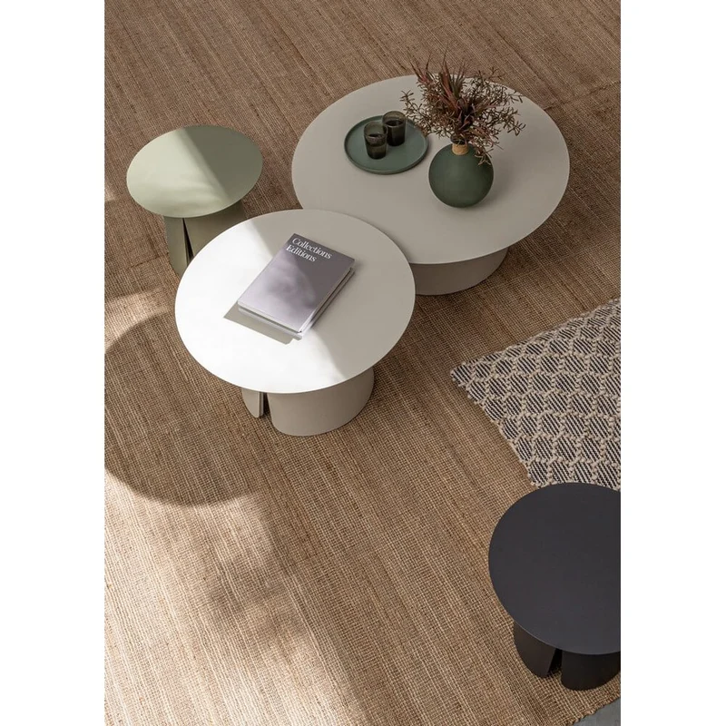 Set di 2 Tavolini da Salotto Rotondi in Alluminio Verniciato - KIRELL