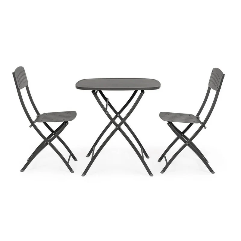 Set di 2 Sedie Pieghevoli da Esterno in Acciaio Verniciato - ZAMIRA