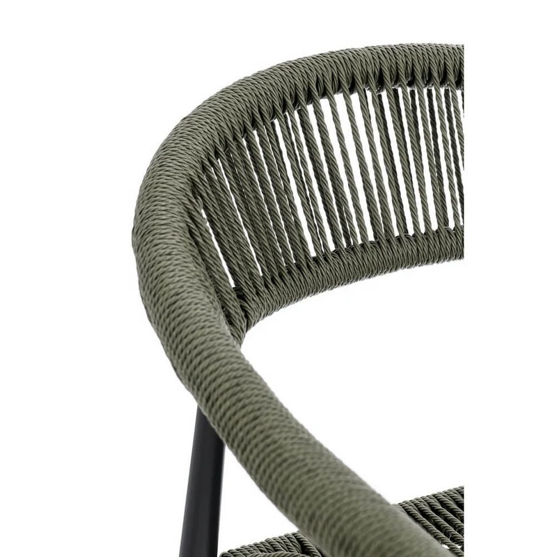 Set di 4 Sedie con Braccioli da Esterno in Alluminio e Fibra Sintetica Intrecciata Impilabili - ELARIA