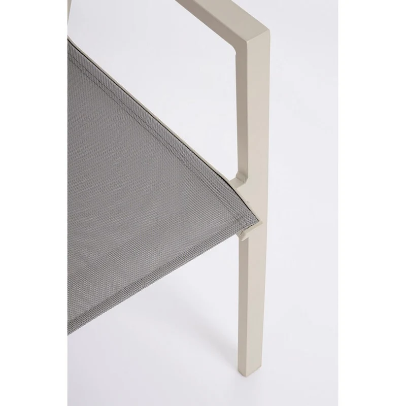 Set di 4 Sedie da Giardino con Braccioli in Alluminio e Textilene Impilabili - MEIRA