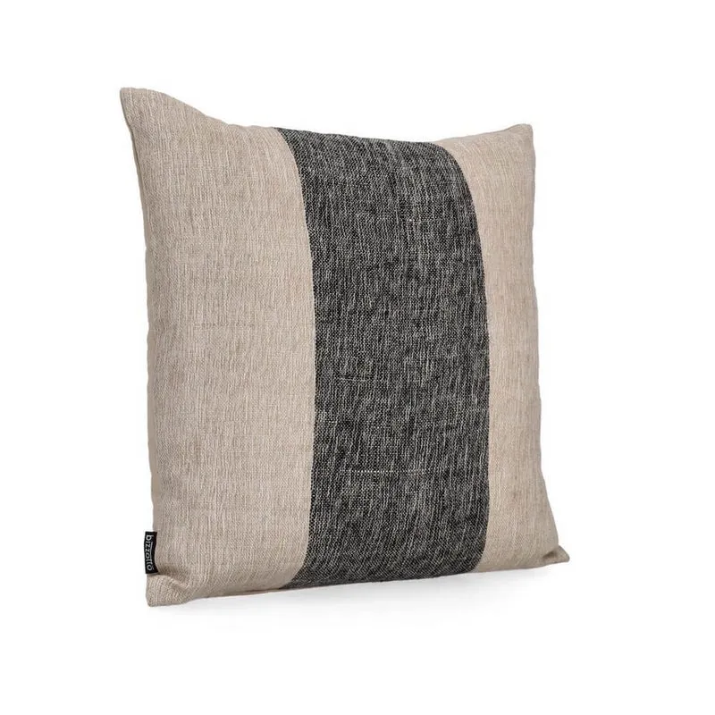 Cuscino decorativo in cotone e viscosa con fascia intrecciata 50x50 Nero - MANPUR