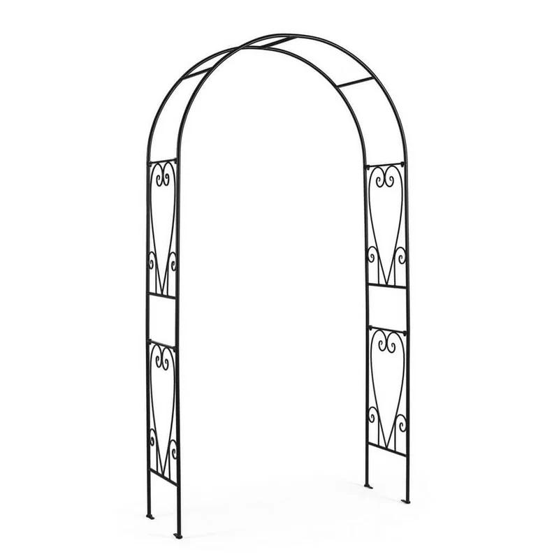 Arco da giardino in metallo nero per piante rampicanti - VIREL