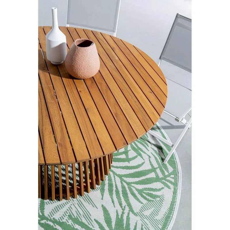 Tavolo da Giardino Rotondo in Legno di Acacia FSC Ø120 cm - RIVERBANK