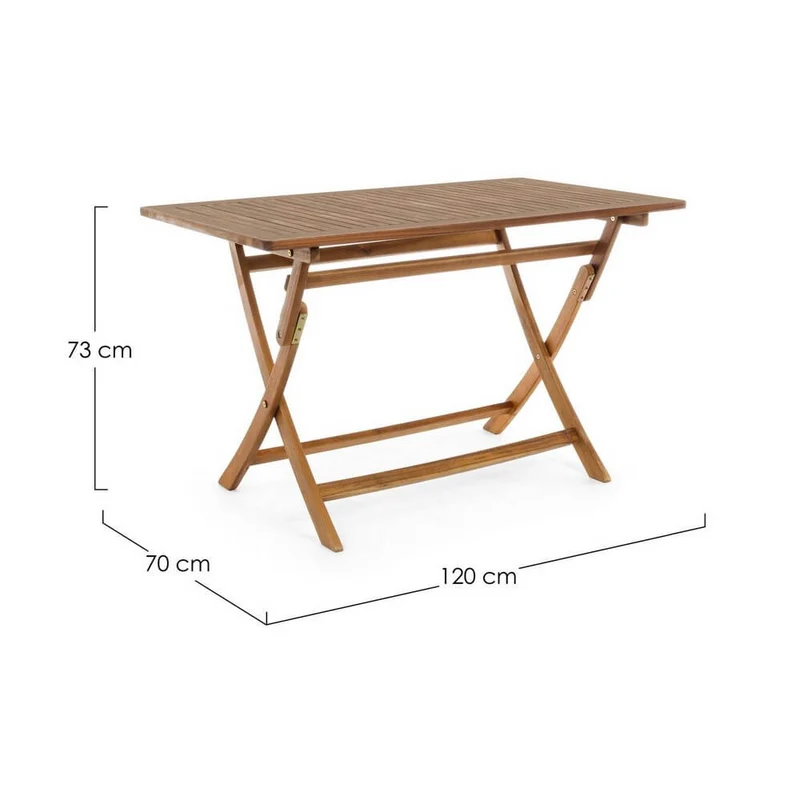 Tavolo da Giardino Pieghevole in Legno di Acacia 120x70 cm - SERENITY