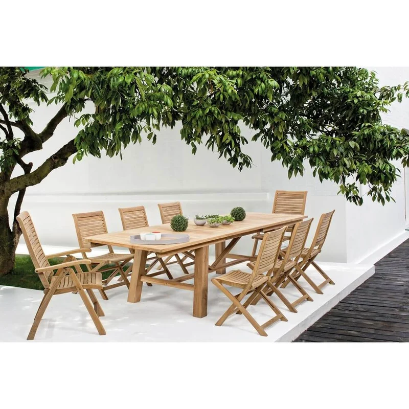 Tavolo da Giardino Allungabile in Legno Teak 220-300x100 cm - CHARMING