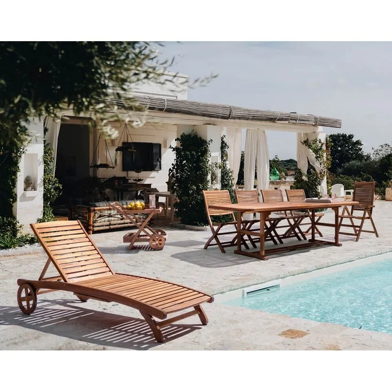 Tavolo da Giardino Allungabile in Legno di Acacia 180-240x100 - SERENITY