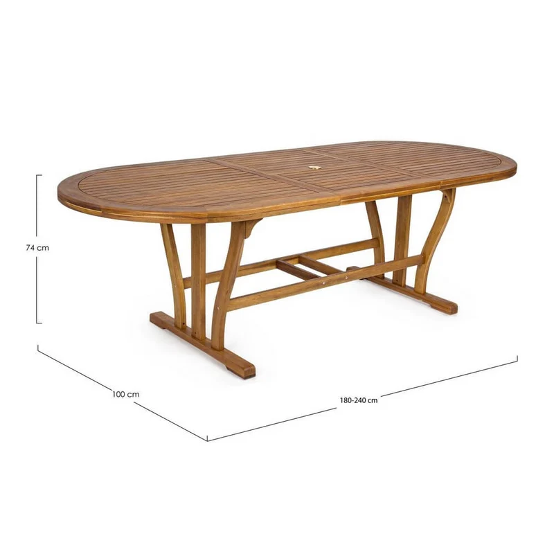 Tavolo da Giardino Ovale Allungabile in Legno di Acacia 180-240 cm - SERENITY