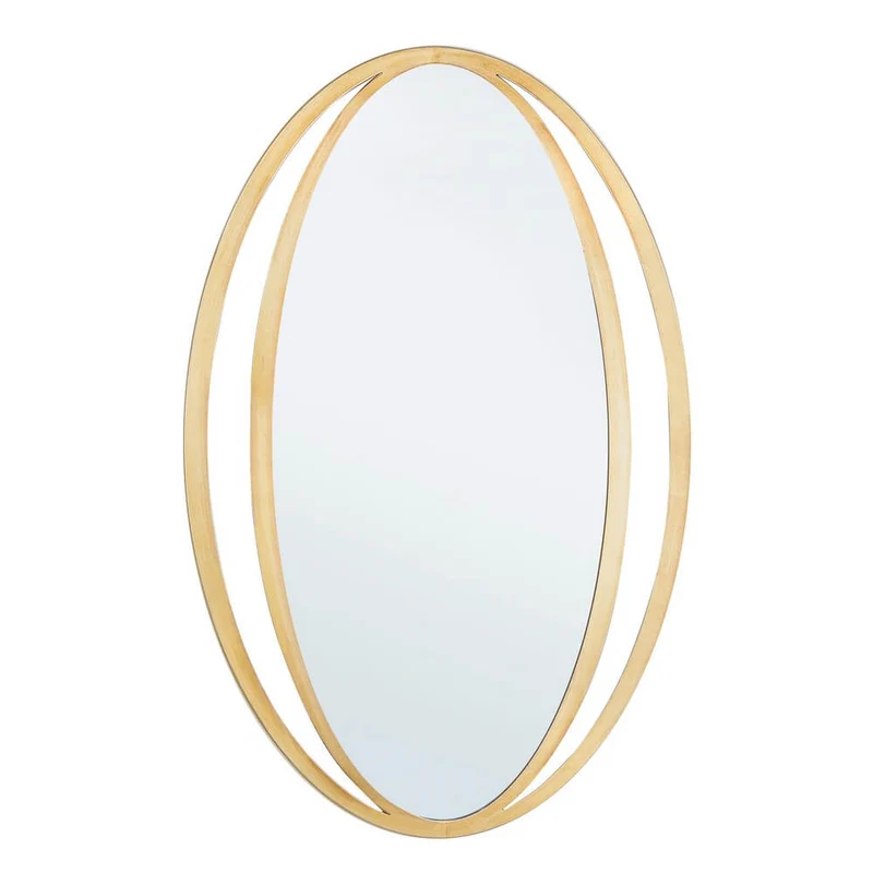 Specchio Ovale da Parete con Cornice in Metallo Dorato - KING