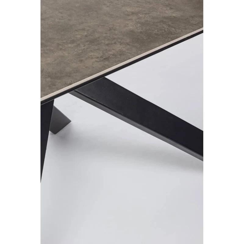 Tavolo da Pranzo in Ceramica con Base in Acciaio Nero 180x90 - KATE