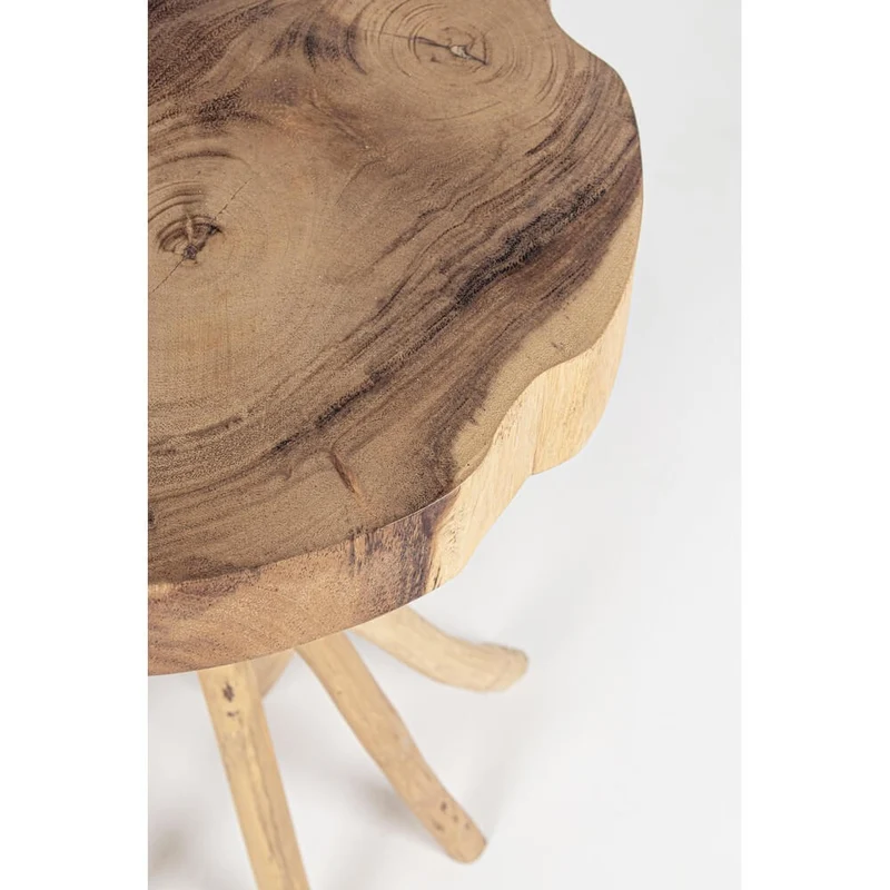 Tavolino in legno mungur con gambe a rami di teak naturale - KAI