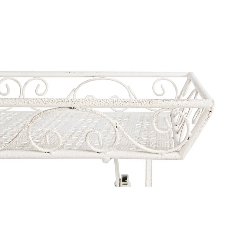 Set di 2 Tavolini Pieghevoli in Acciaio Stile Shabby Chic - IRENE