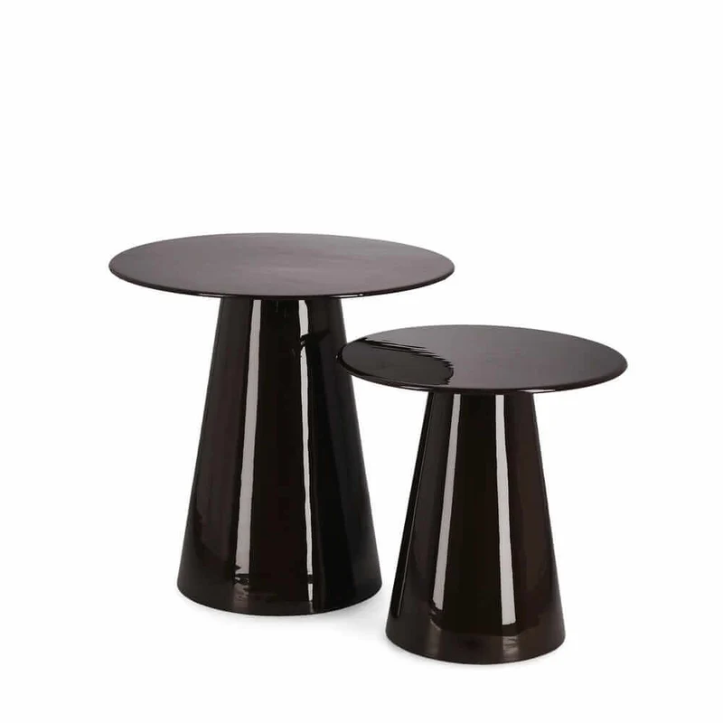 Set da 2 Tavolini Rotondi in Acciaio Smaltato Lucido - HYBRID