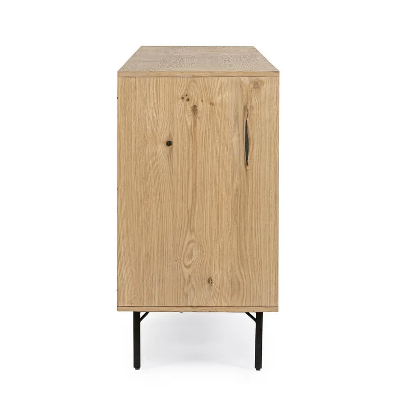 Credenza in Rovere con 3 Ante 3 Cassetti e Gambe in Acciaio - WHITECAFÉ