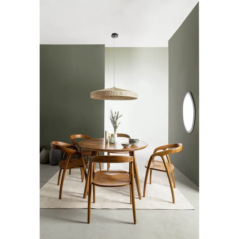 Tavolo da Pranzo Rotondo in Legno di Mango Diametro 120 cm - JAXON