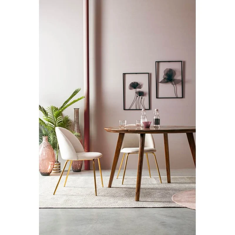 Tavolo da Pranzo Rotondo in Legno di Mango Diametro 120 cm - JAXON