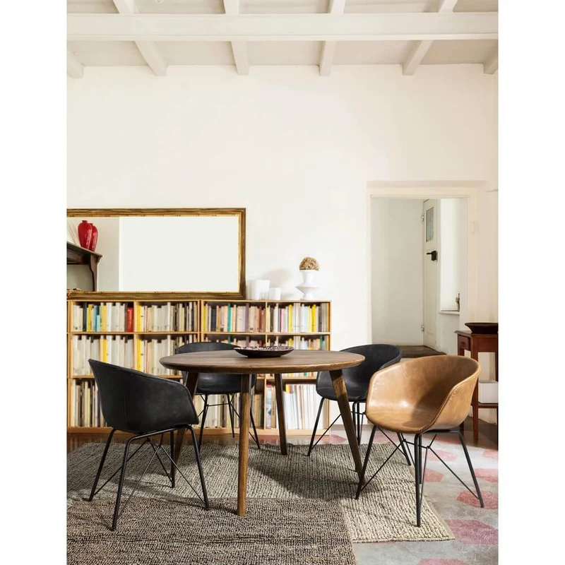 Tavolo da Pranzo Rotondo in Legno di Mango Diametro 120 cm - JAXON