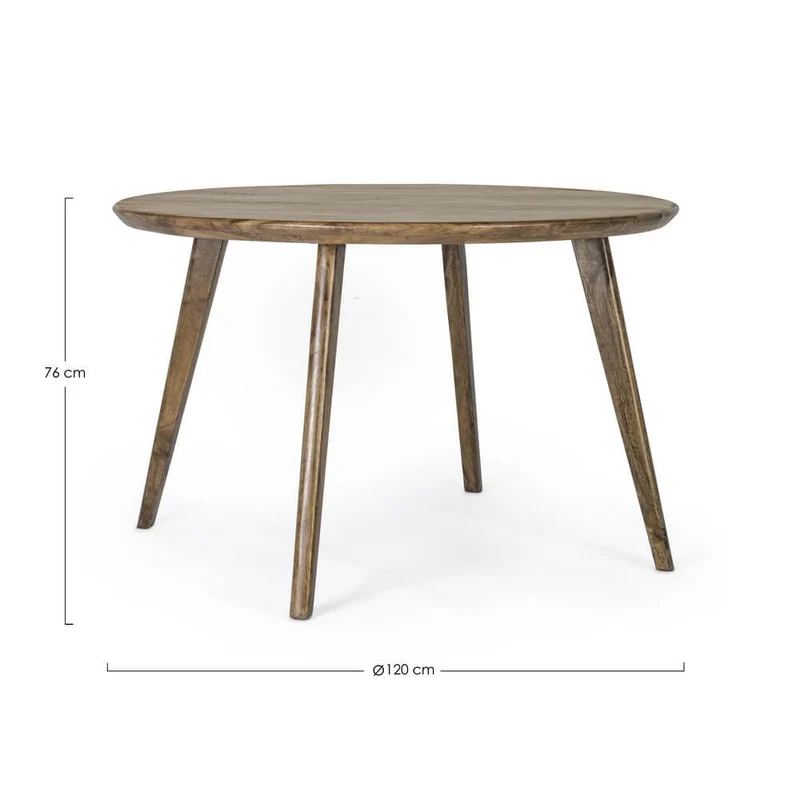 Tavolo da Pranzo Rotondo in Legno di Mango Diametro 120 cm - JAXON