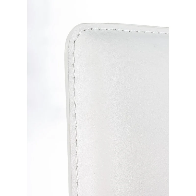 Set di 2 Sgabelli da Bar in PVC Bianco con Struttura in Acciaio - ISABELLE