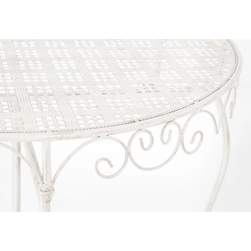 Set di 2 consolle mezzaluna in acciaio stile romantico bianco - IRENE