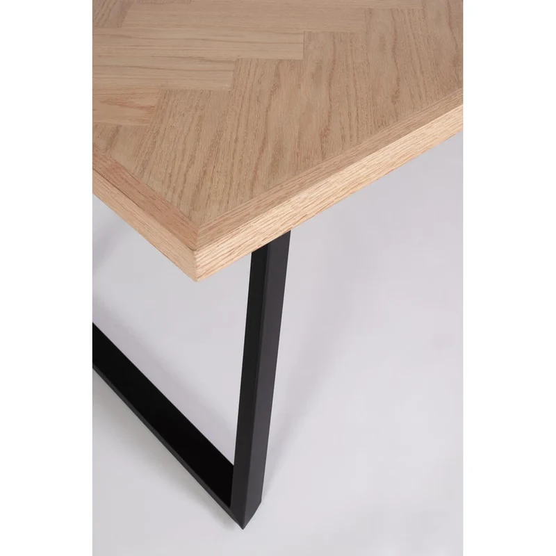 Tavolo da Pranzo in MDF Impiallacciato con Gambe in Acciaio 180x90 - GRIFFIN