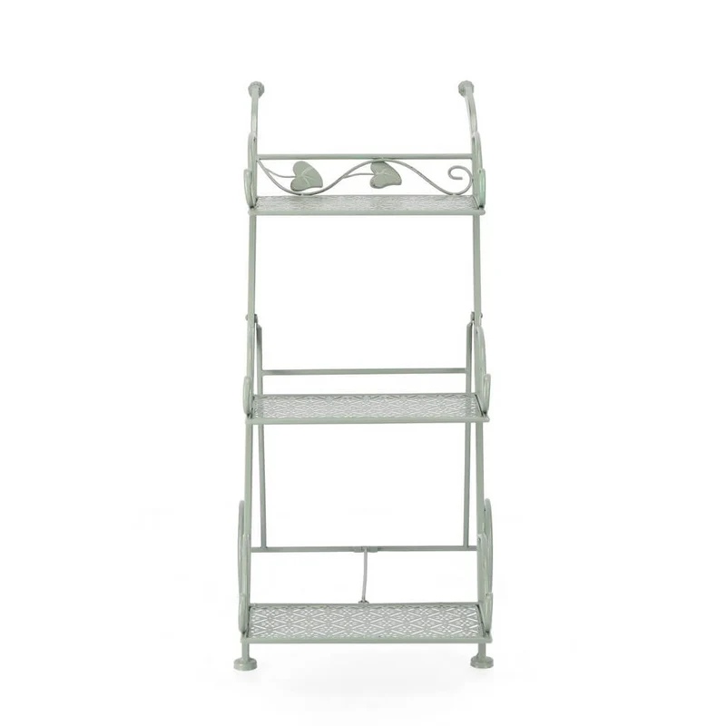 Set di 4 Porta Fiori 3 Piani in Acciaio con Ruote Stile Romantico - GIANNA