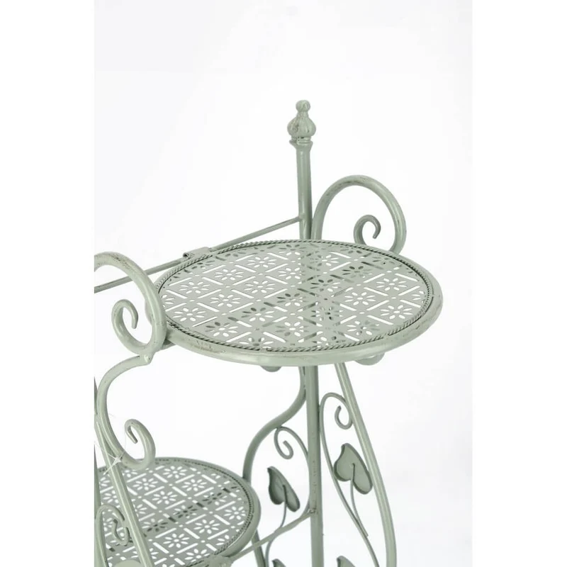 Set di 3 Porta Fiori in Acciaio con 4 Piani Rotondi Stile Romantico - GIANNA