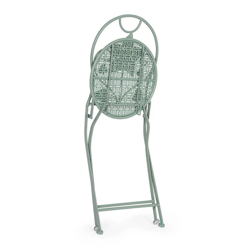 Set di 2 sedie pieghevoli da giardino in acciaio con decoro floreale - GIANNA