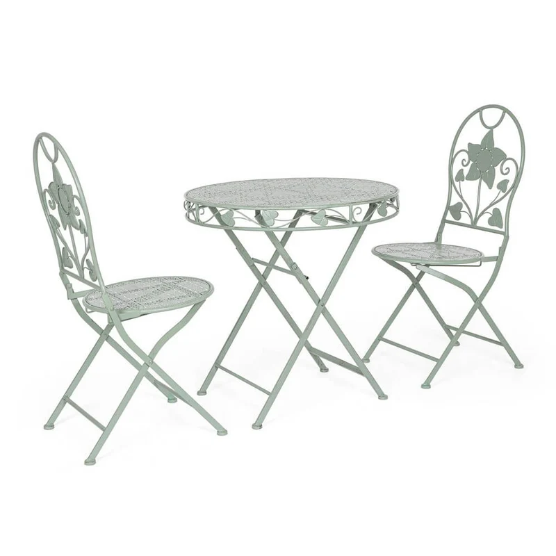 Set di 2 sedie pieghevoli da giardino in acciaio con decoro floreale - GIANNA