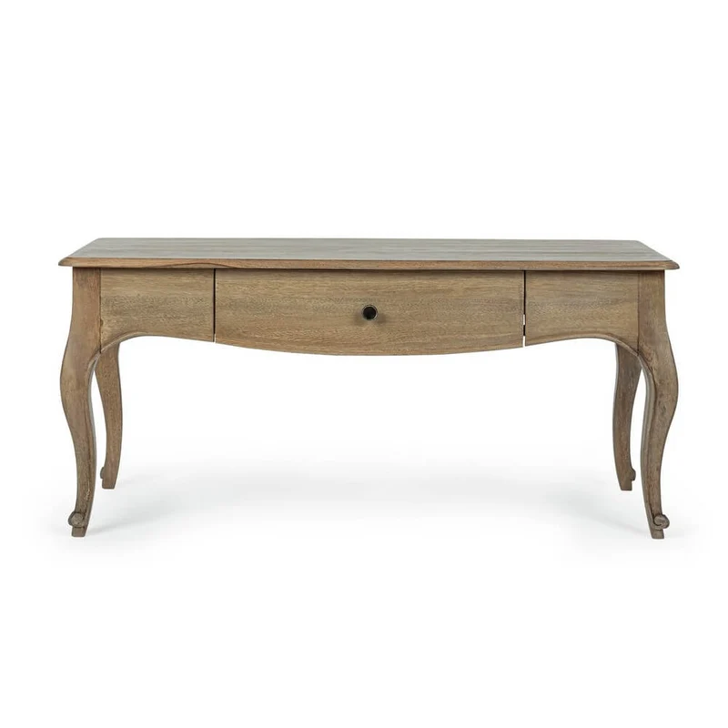 Tavolino da Salotto in Legno di Mango con 1 Cassetto Stile Classico - DOMINIQUE