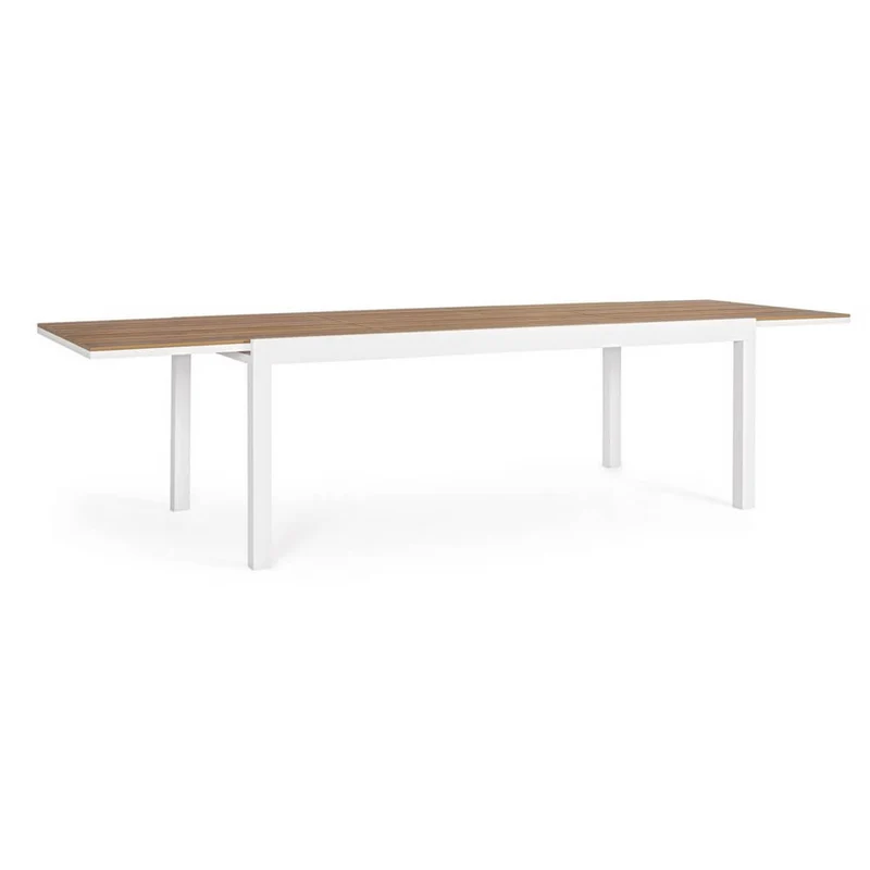 Tavolo Allungabile da Giardino in Alluminio e Polywood Teak - MESSENGER
