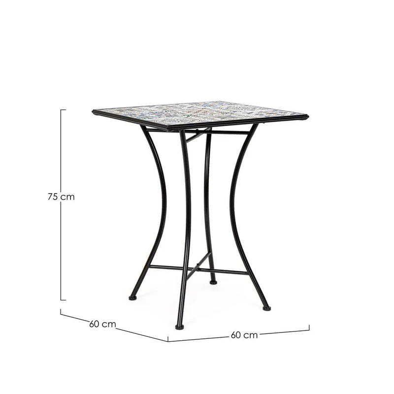 Tavolo da Giardino Quadrato con Piano in Ceramica 60x60 - GREEK