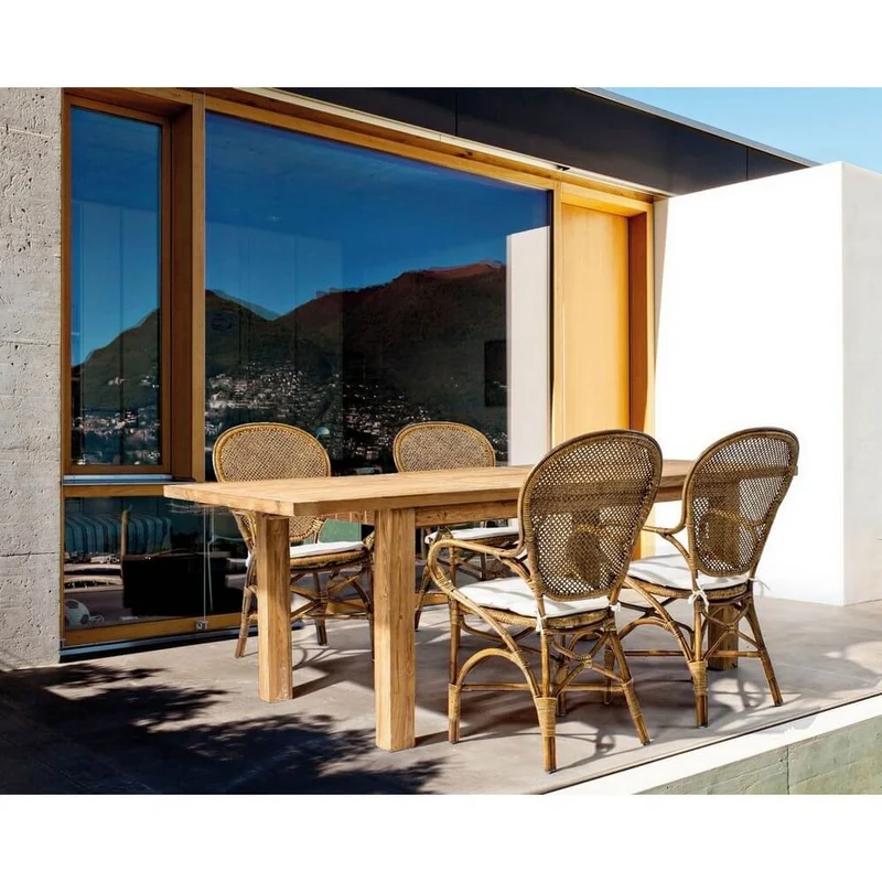 Tavolo Allungabile in Teak Riciclato Rustico 160-220 cm - ABUNDANCE