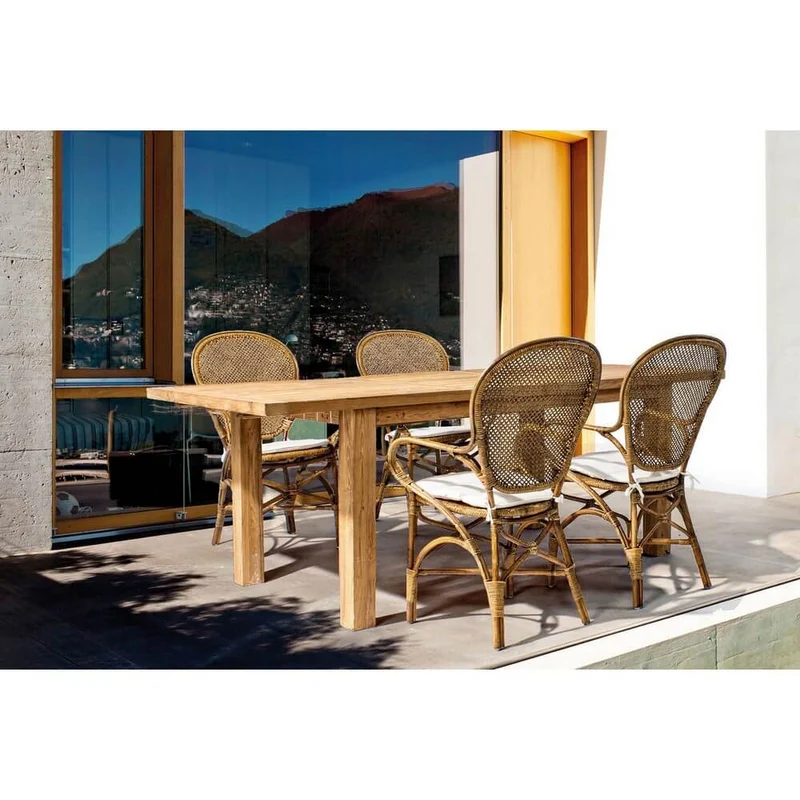 Tavolo Allungabile in Teak Riciclato Rustico 160-220 cm - ABUNDANCE