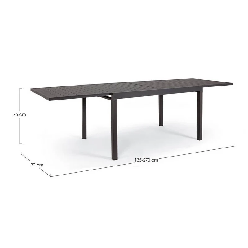 Tavolo da Giardino Allungabile in Alluminio 135-270x90 cm - SEAFARER
