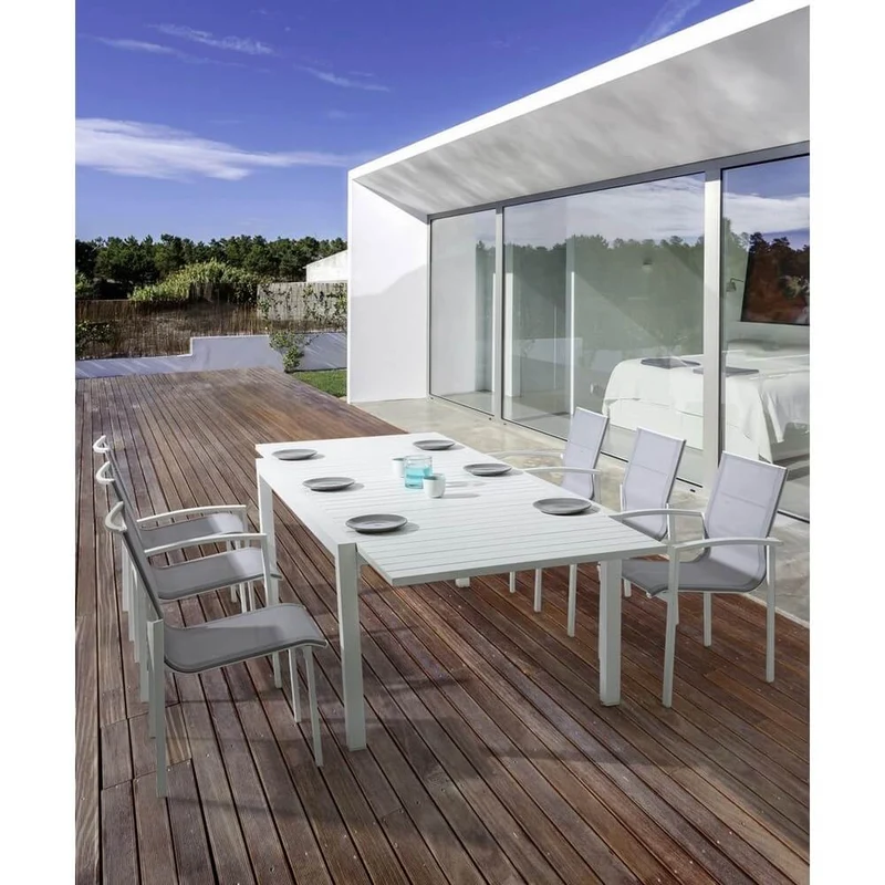 Tavolo da Giardino Allungabile in Alluminio 135-270x90 cm - SEAFARER