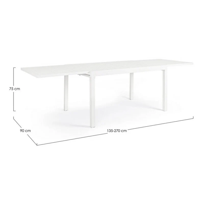 Tavolo da Giardino Allungabile in Alluminio 135-270x90 cm - SEAFARER